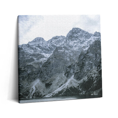 Tablou pe pânză canvas 60x60 Morskie Oko iarna în Munții Tatra