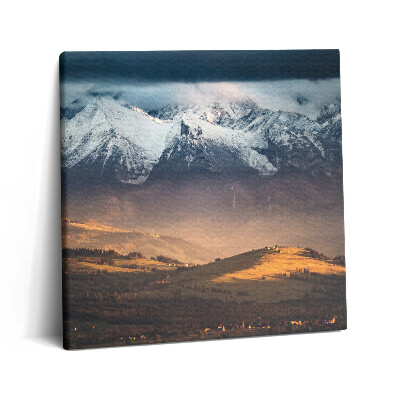 Tablou pe pânză canvas 60x60 Munții Tatra în panorama de iarnă
