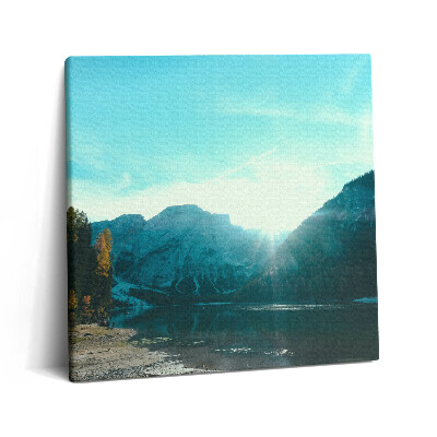 Tablou pe pânză canvas 60x60 Munte și râu în Polonia