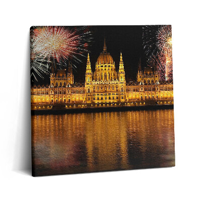 Tablou pe pânză canvas 60x60 Clădirea Parlamentului Ungar