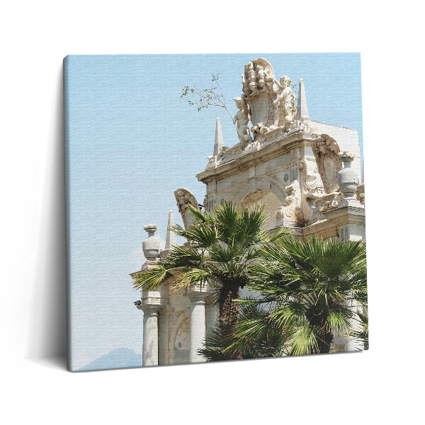 Tablou pe pânză canvas 60x60 Fântâna Del Gigante Napoli