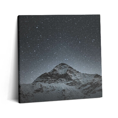 Tablou pe pânză canvas 60x60 Muntele într-o noapte înstelată