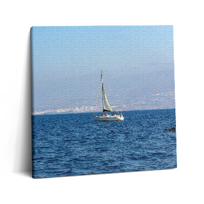 Tablou pe pânză canvas 60x60 Un iaht navighează în jurul Tenerife-ului