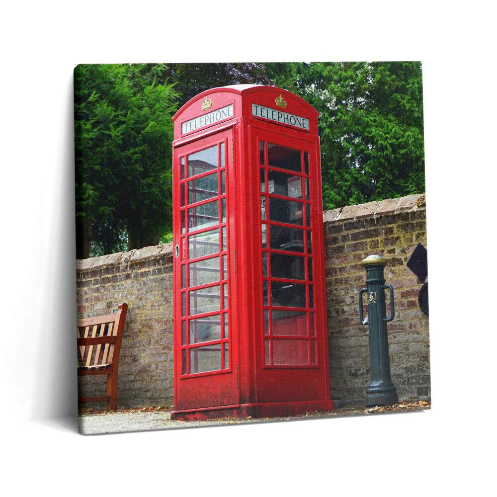 Tablou pe pânză canvas 60x60 Cabină telefonică roșie