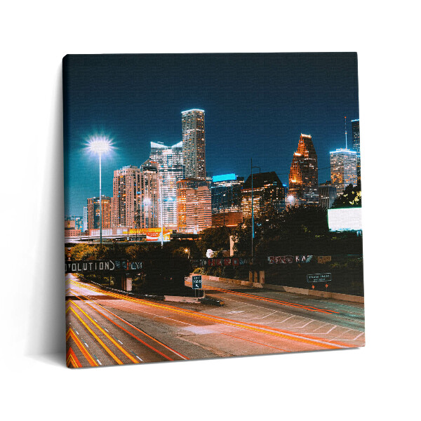 Tablou pe pânză canvas 60x60 Orașul Houston noaptea