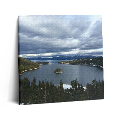 Tablou pe pânză canvas 60x60 Peisaj lacustru