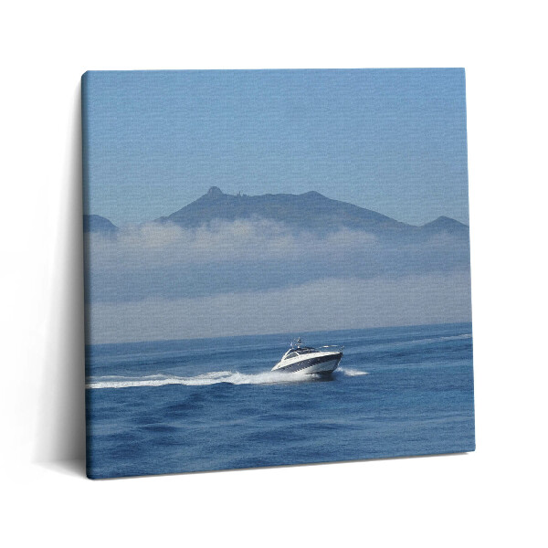 Tablou pe pânză canvas 60x60 Barcă cu pânze pe ocean