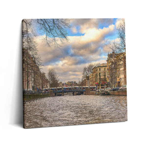 Tablou pe pânză canvas 60x60 Canalul Rotterdam