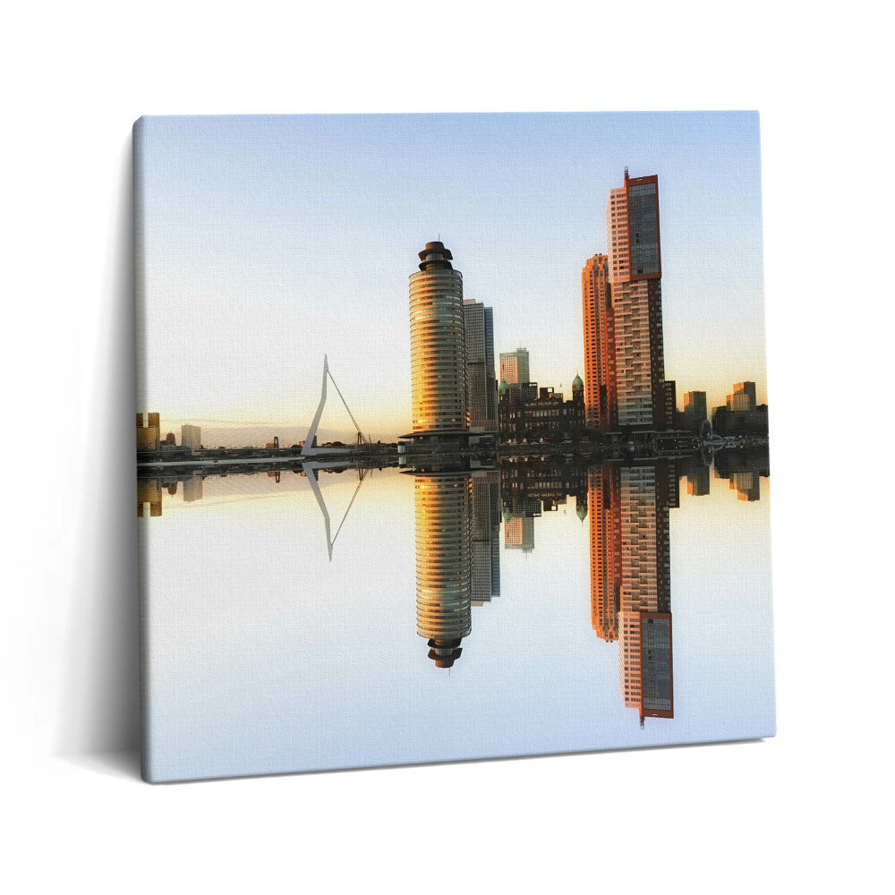 Tablou pe pânză canvas 60x60 Un oraș pe râu