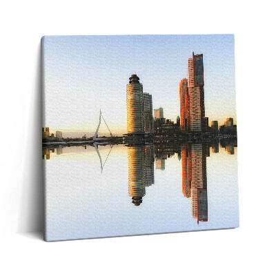 Tablou pe pânză canvas 60x60 Un oraș pe râu