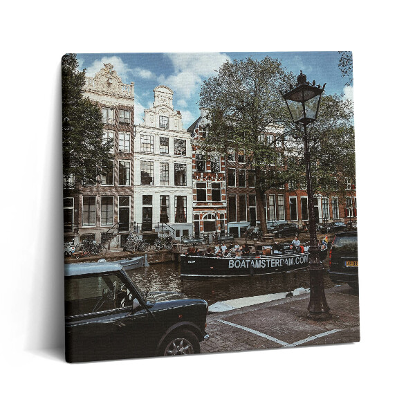 Tablou pe pânză canvas 60x60 Clădiri în Amsterdam