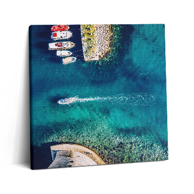 Tablou pe pânză canvas 60x60 Bărci pe mare