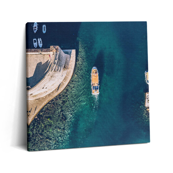 Tablou pe pânză canvas 60x60 Barcă cu pânze pe apă