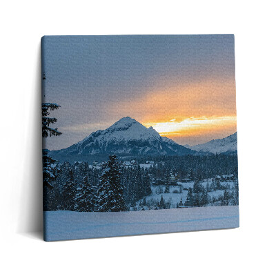 Tablou pe pânză canvas 60x60 Krynica Zdrój Peisaj montan