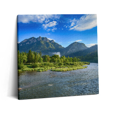 Tablou pe pânză canvas 60x60 Cotul Dunajec din Munții Pieniny