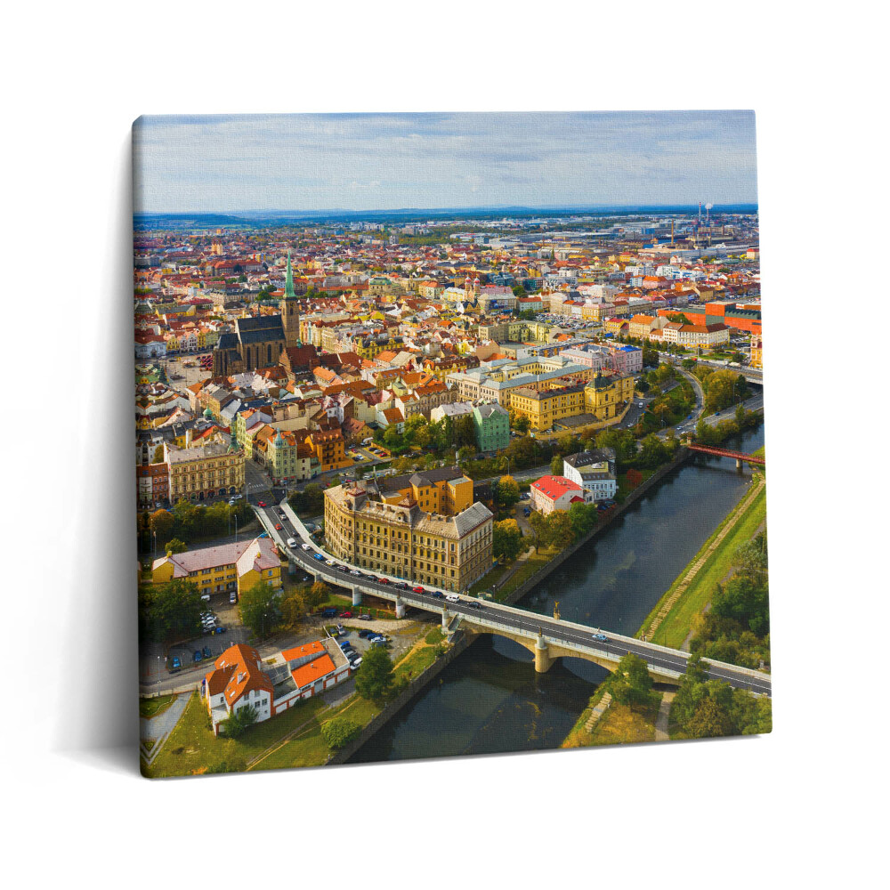 Tablou pe pânză canvas 60x60 Peisajul orașului Pilsen