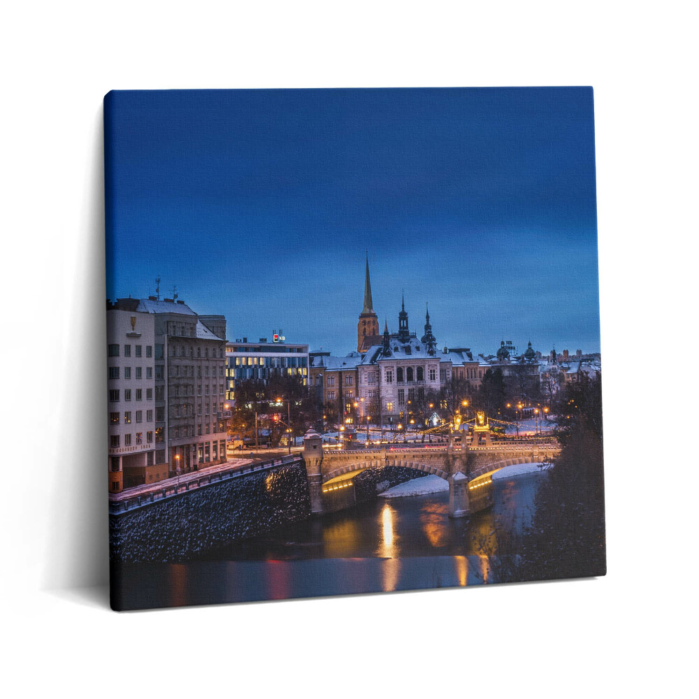 Tablou pe pânză canvas 60x60 Panoramă a orașului Pilsen din Republica Cehă