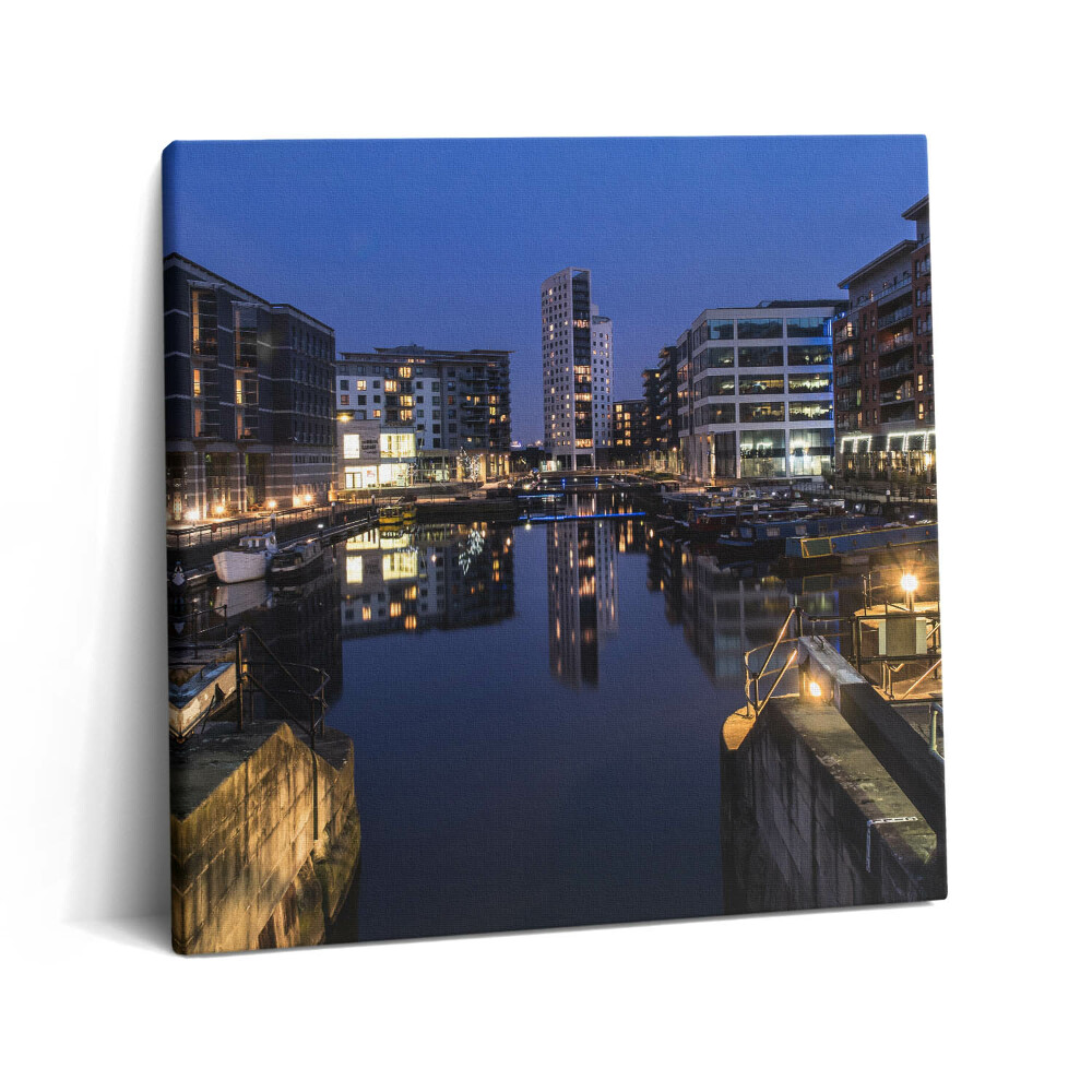 Tablou pe pânză canvas 60x60 Orașul Leeds este luminat noaptea