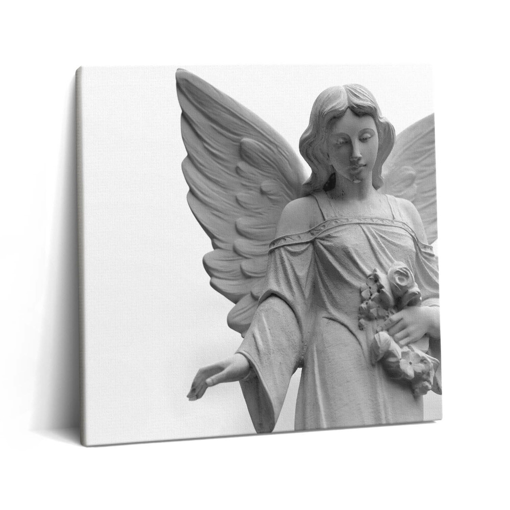 Tablou pe pânză canvas 60x60 Sculptură a unui înger cu aripi