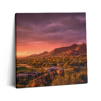 Tablou pe pânză canvas 60x60 Apus de soare peste nordul Scottsdale-ului