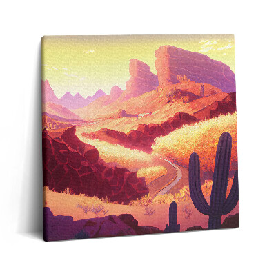 Tablou pe pânză canvas 60x60 Ilustrație a deșertului Arizona