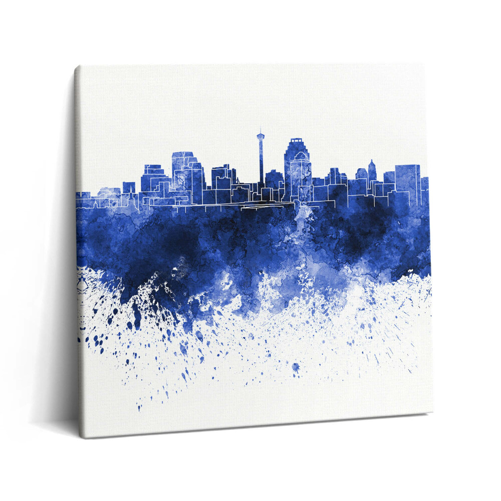 Tablou pe pânză canvas 60x60 Panoramă în acuarelă a orașului San Antonio
