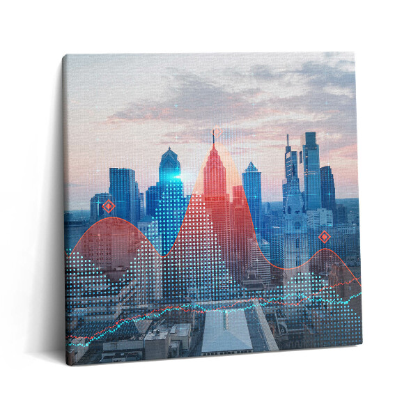 Tablou pe pânză canvas 60x60 Zgârie-norii din Philadelphia