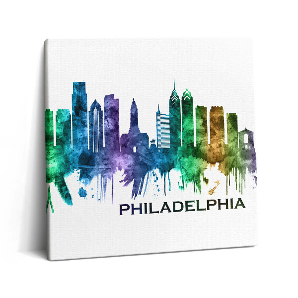 Tablou pe pânză canvas 60x60 Ilustrație colorată a Philadelphiei