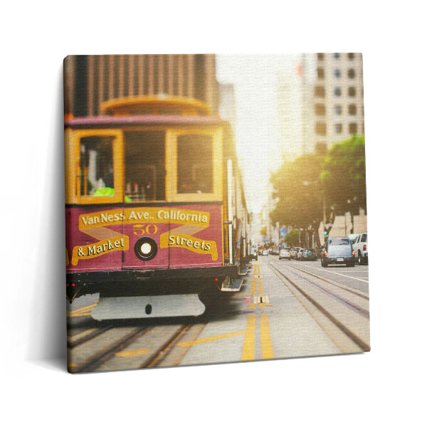 Tablou pe pânză canvas 60x60 Tramvaiul din San Francisco