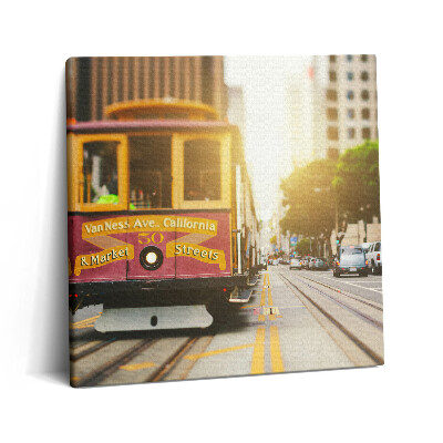 Tablou pe pânză canvas 60x60 Tramvaiul din San Francisco
