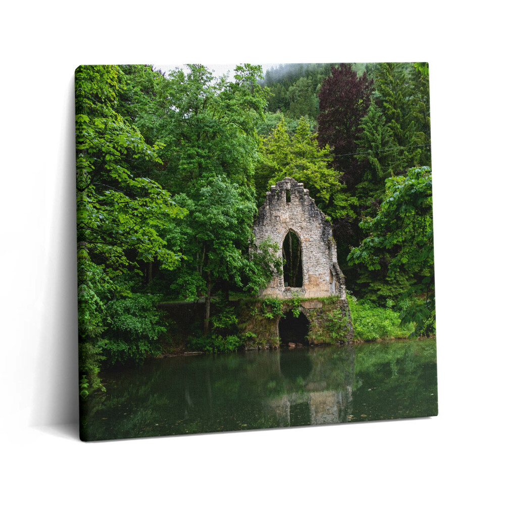 Tablou pe pânză canvas 60x60 Ruinele vechii capele din Chamonix, Franța