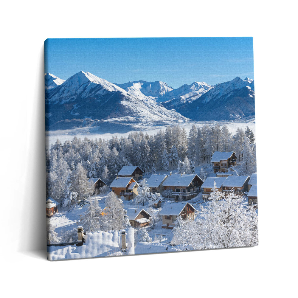 Tablou pe pânză canvas 60x60 Zăpadă în Alpi