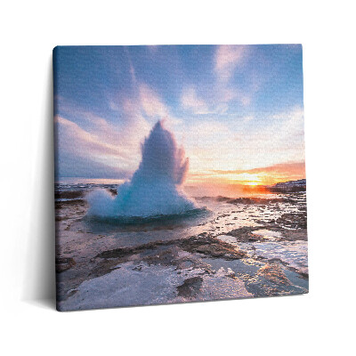 Tablou pe pânză canvas 60x60 Gheizerul de pe insula Islanda