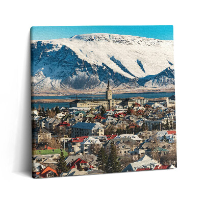 Tablou pe pânză canvas 60x60 Vedere a orașului Reykjavík, Islanda