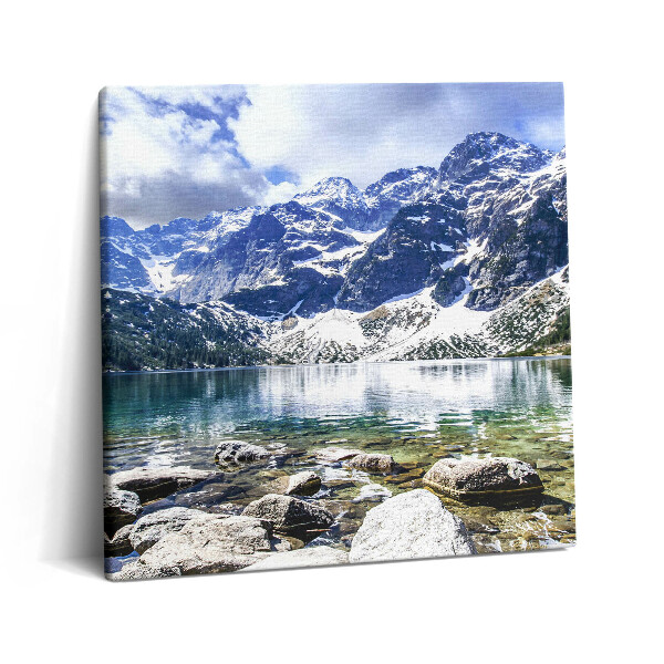 Tablou pe pânză canvas 60x60 Peisaj de munți și lacuri