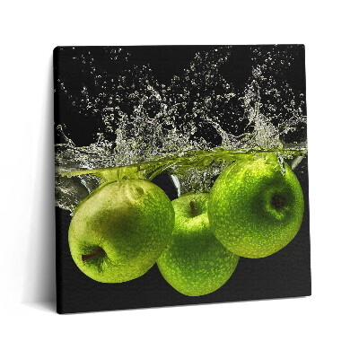 Tablou pe pânză canvas 60x60 Mere verzi în apă