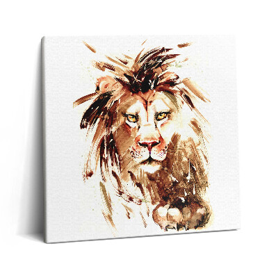 Tablou pe pânză canvas 60x60 Ilustrație a unui leu maro