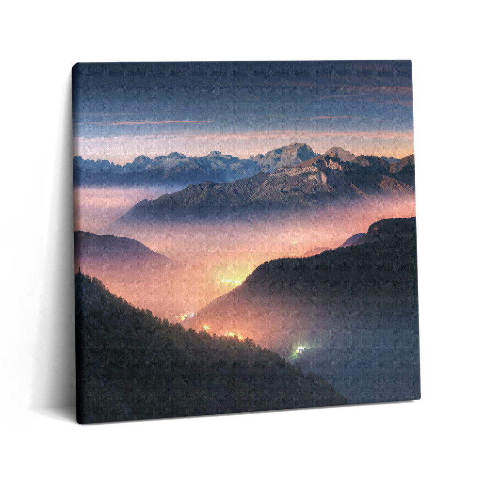 Tablou pe pânză canvas 60x60 Peisaj de vârf de munte