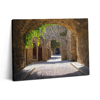 Pictură pe pânză 80x60 Stradă medievală în Rhodos, Grecia