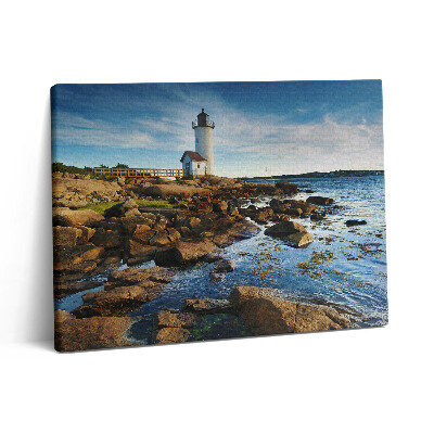 Pictură pe pânză 80x60 Peisaj cu stânci de far și cer