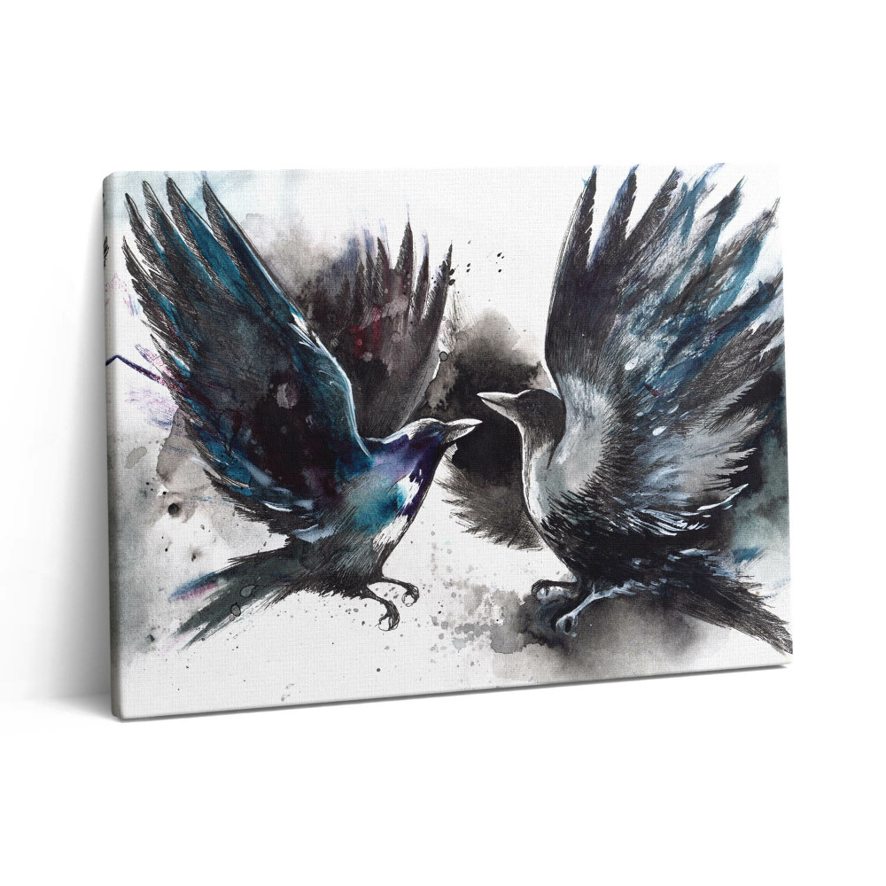 Pictură pe pânză 80x60 Păsări pictate