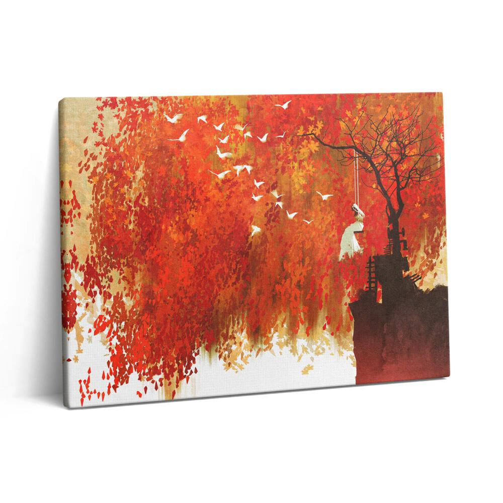 Pictură pe pânză 80x60 Mireasă inocentă în toamnă