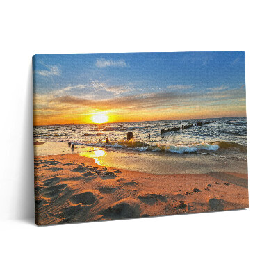 Pictură pe pânză 80x60 Răsărit de soare peste mare