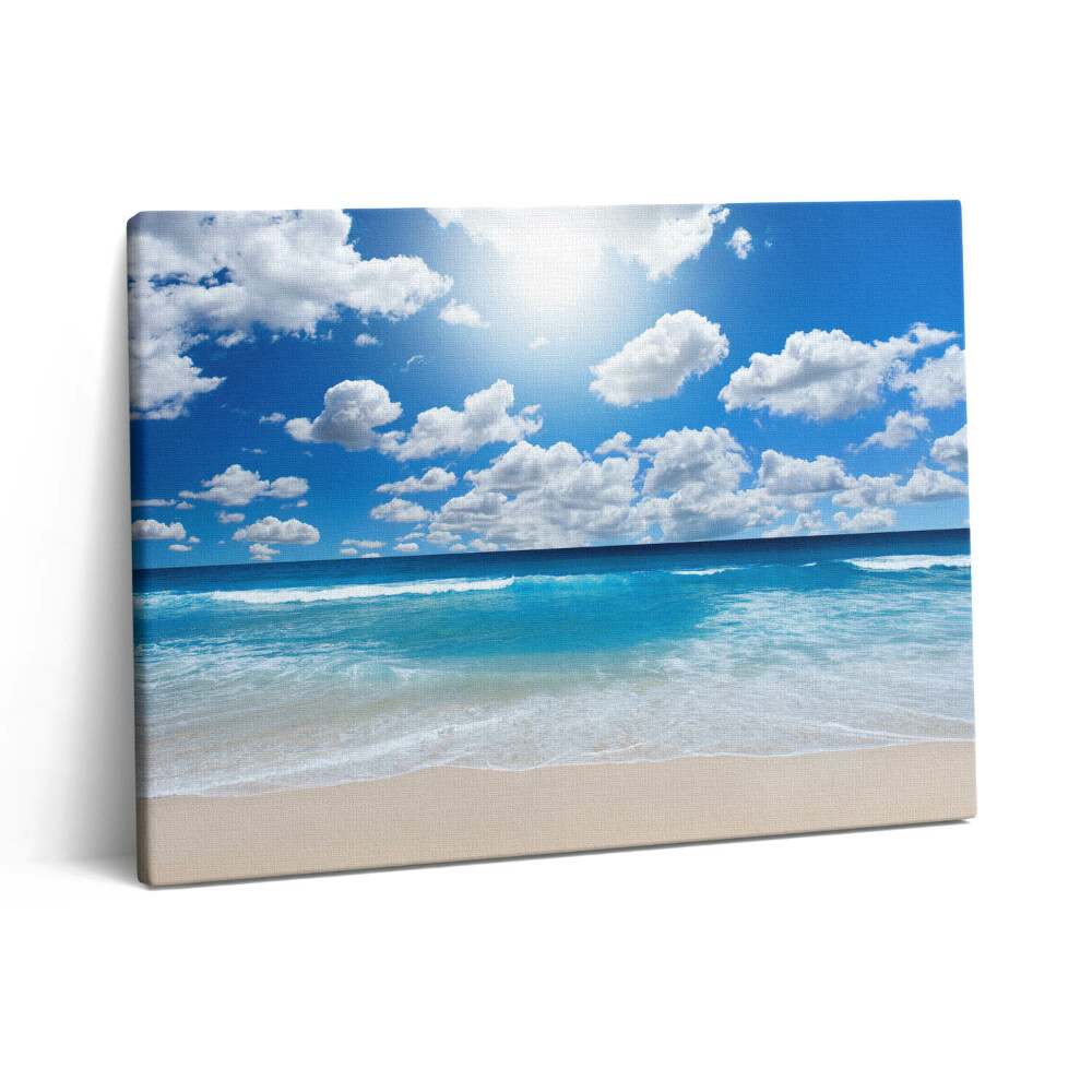 Pictură pe pânză 80x60 Plajă mare și orizont