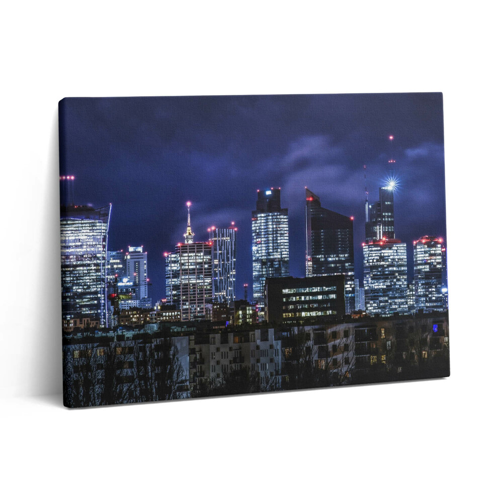 Pictură pe pânză 80x60 Clădirile orașului noaptea
