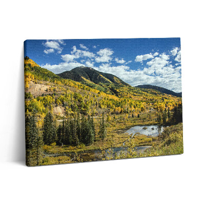 Pictură pe pânză 80x60 Peisaj cu vegetație montană