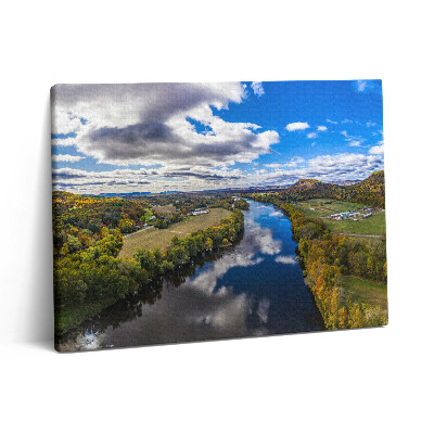 Pictură pe pânză 80x60 Reflexia cerului în râu