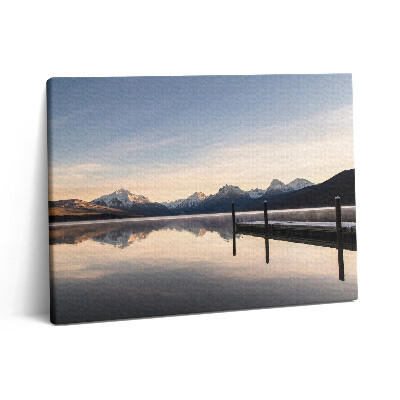 Pictură pe pânză 80x60 Lac și dig de munte