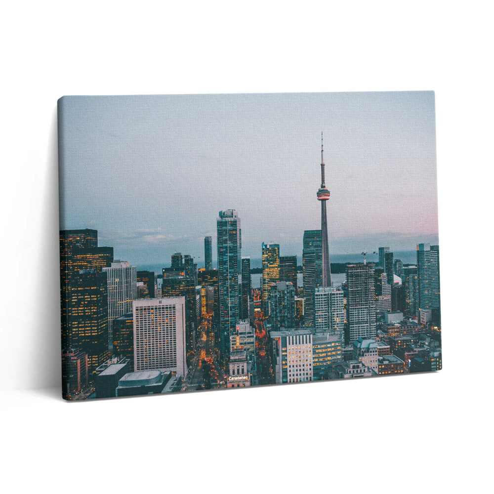 Pictură pe pânză 80x60 Panorama orașului seara