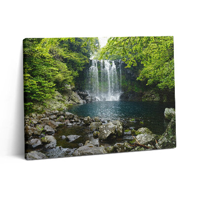 Pictură pe pânză 80x60 Cascadă și râu printre copaci